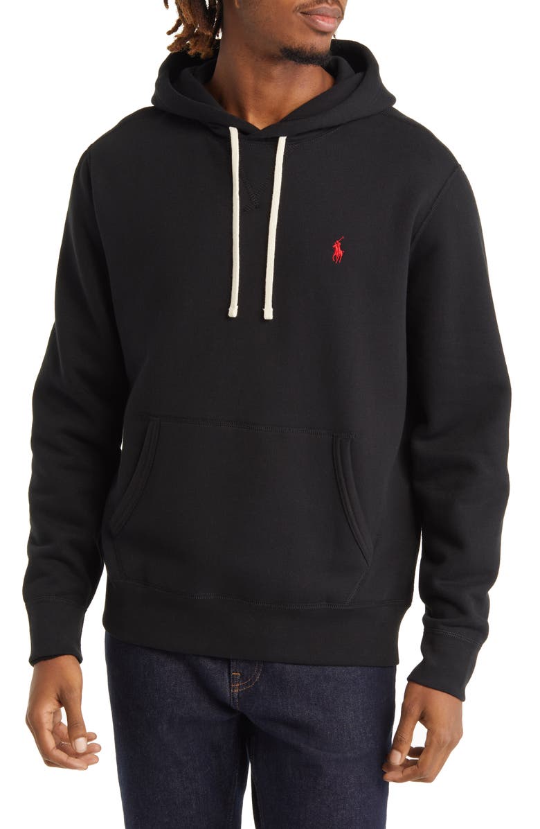 Polo Ralph Lauren Fleece Pullover Hoodie, Main, color, Polo Black
