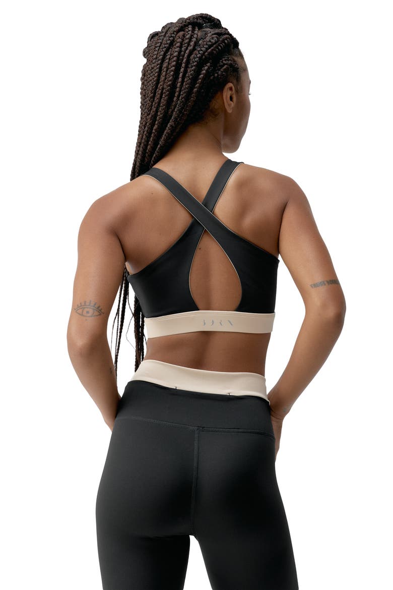 Fiorella High Support Performance Sport Top, Alternate, color, Black/Stone