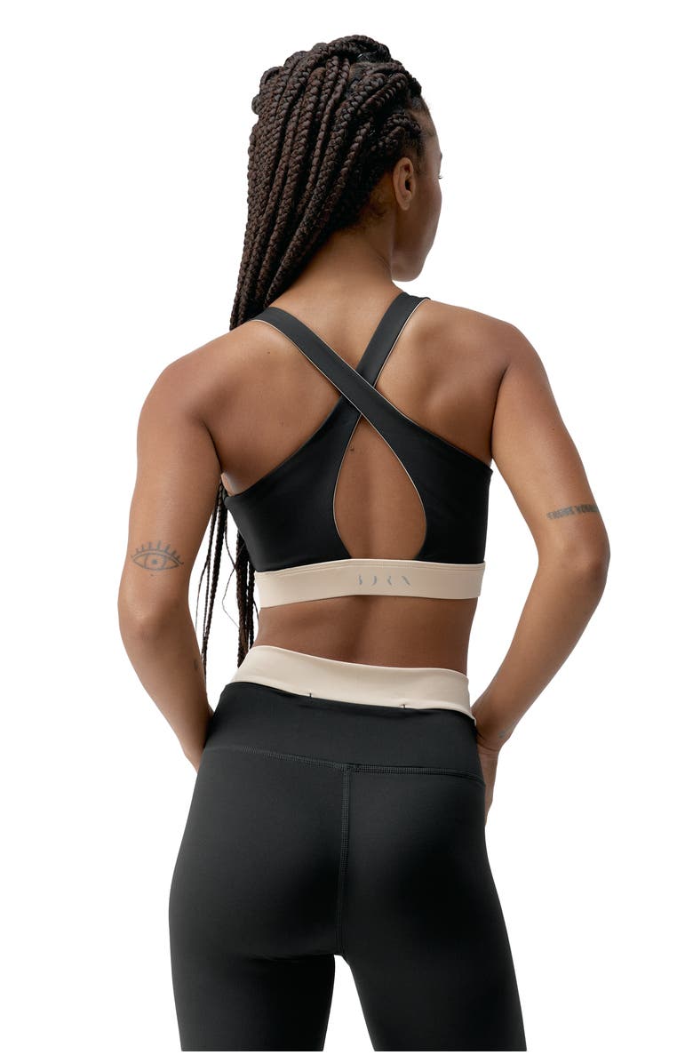 Born Living Yoga Fiorella High Support Performance Sport Top, Alternate, color, Black/Stone