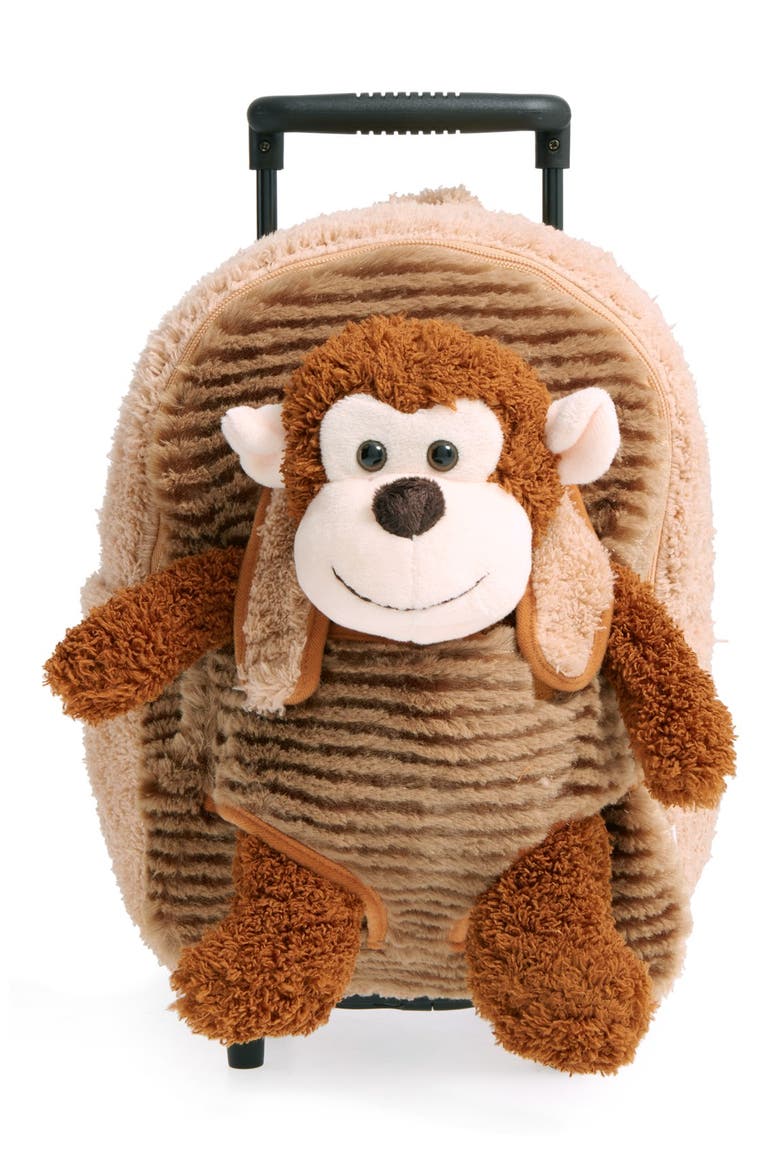 Trolley Rolling Backpack Set, Main, color, BROWN MONKEY