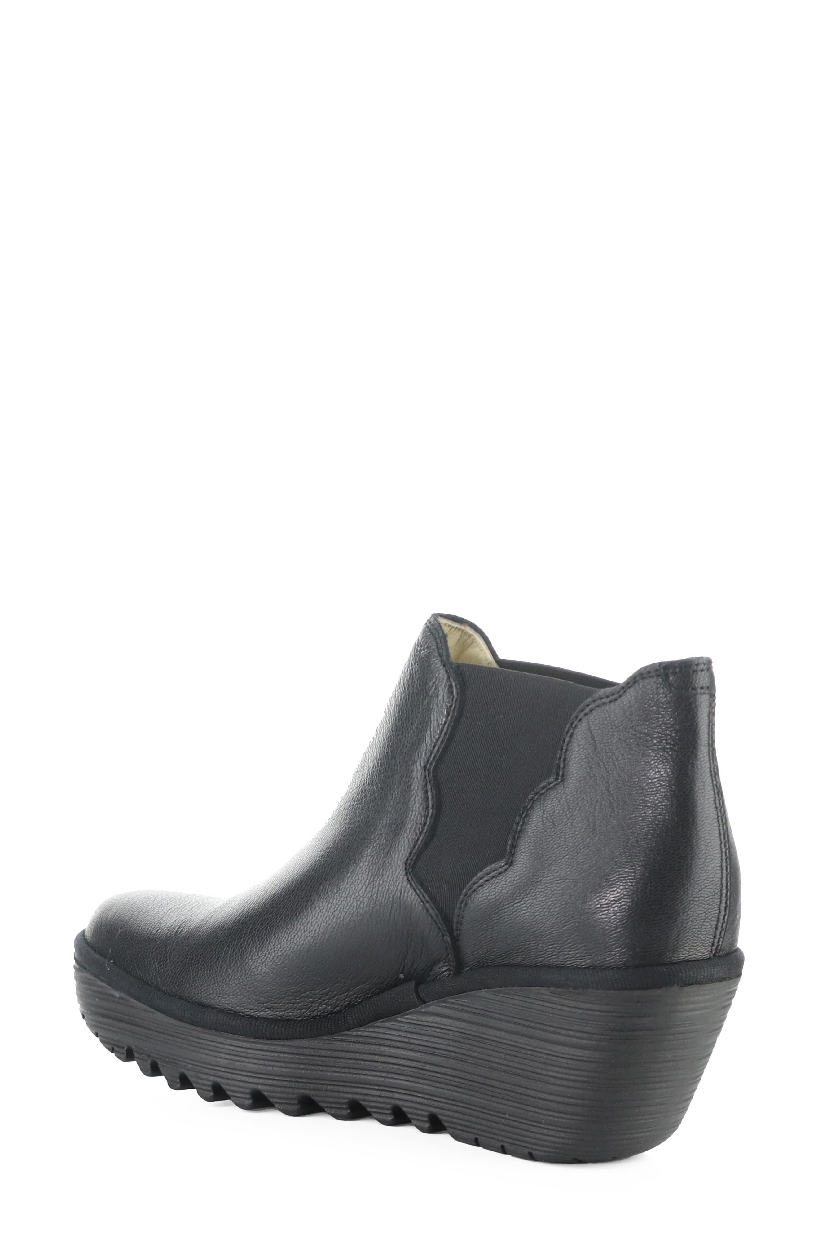 Yure Wedge Chelsea Leather Bootie, Alternate, color, BLACK SMOOTH LEATHER