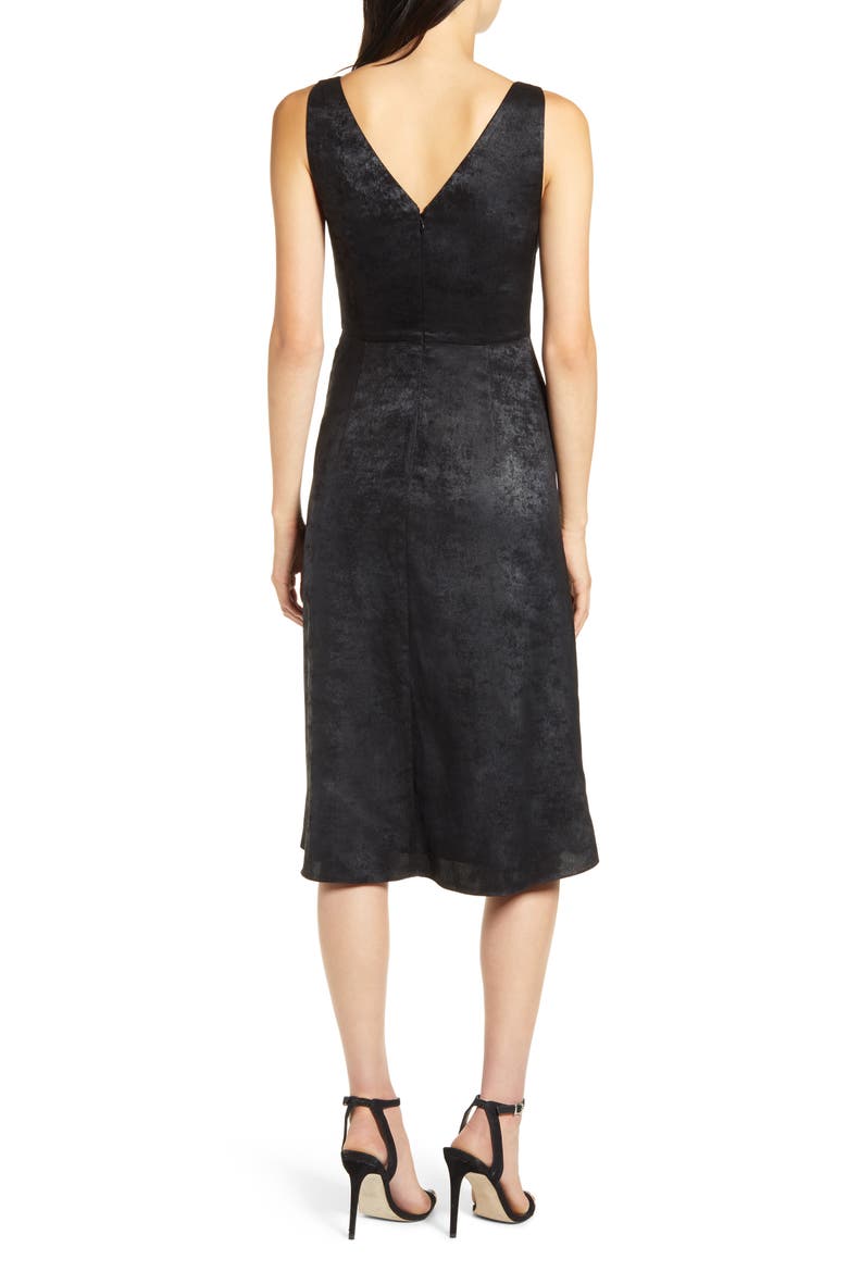 Sofia Pleat Detail Dress, Alternate, color, BLACK