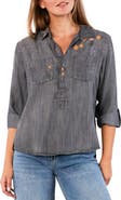 Billy T Floral & Flawless Embroidered Denim Shirt