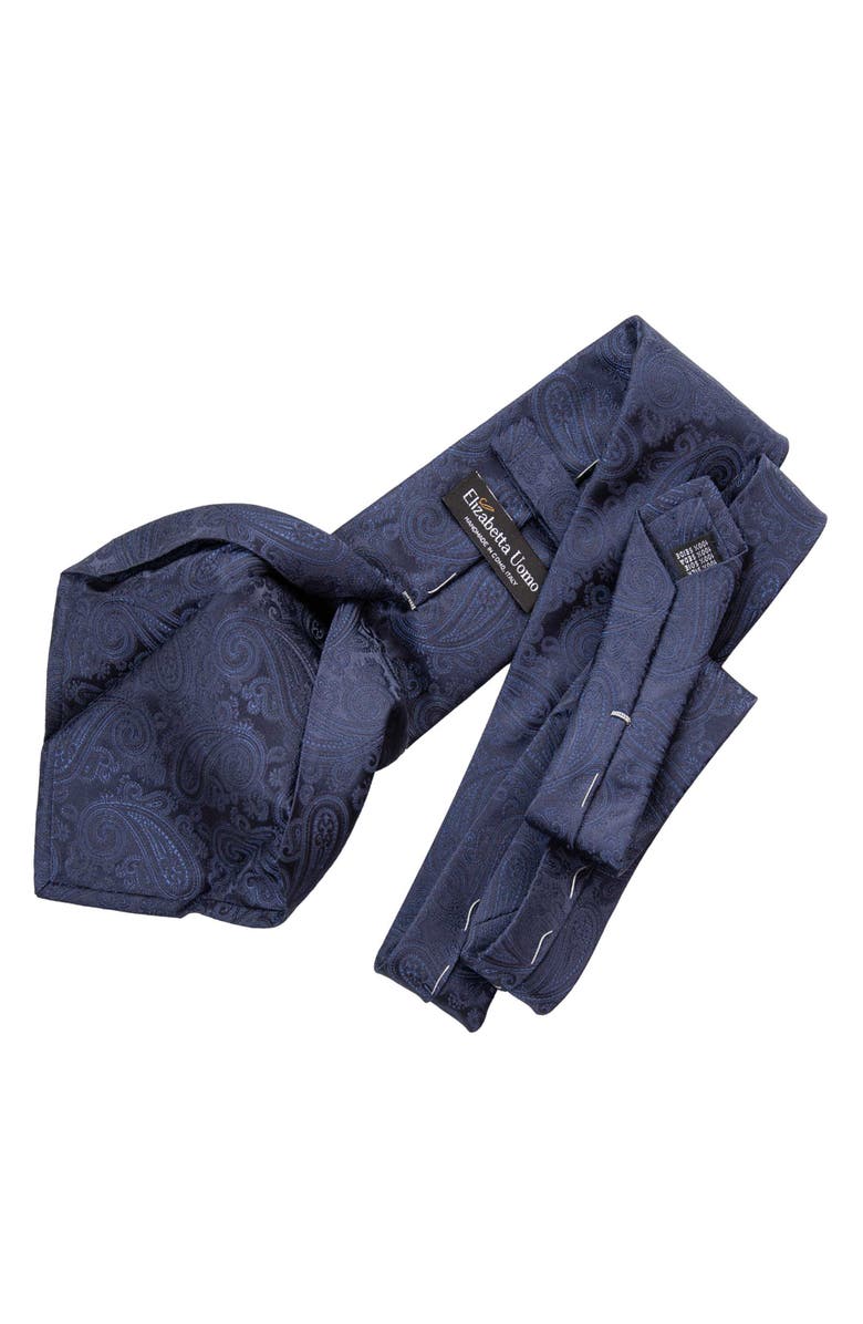 Elizabetta Soave - Extra Long Silk Jacquard Tie for Men, Alternate, color, Midnight Blue