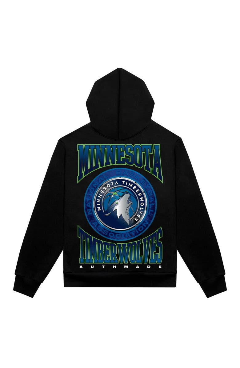 AUTHMADE Men's Authmade Black Minnesota Timberwolves Vintage Metal Premium Heavyweight Pullover Hoodie, Alternate, color, Black