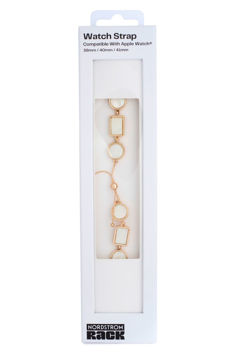 Mother-of-Pearl Smart Watch Strap, Alternate, color, WHITE- GOLD