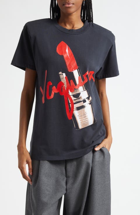 Lipstick Cotton Graphic T-Shirt