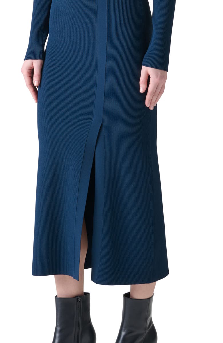 Akris Long Sleeve Knit Tube Dress, Alternate, color, Denim