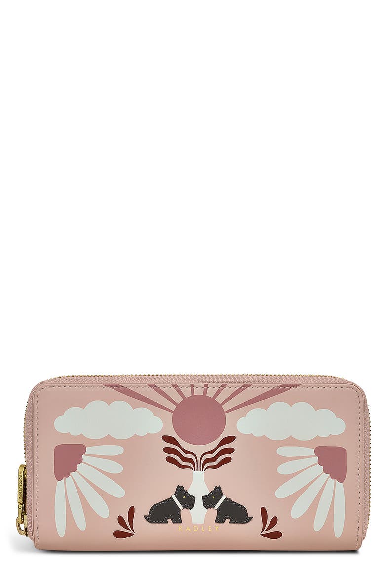 Rising Sun Zip Around Wallet, Main, color, PRAIRIE PINK