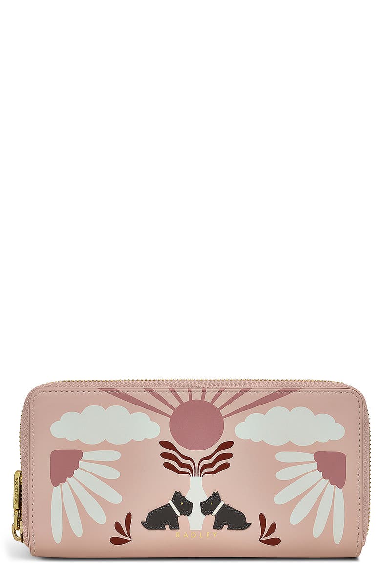 Radley Rising Sun Zip Around Wallet, Main, color, Prairie Pink