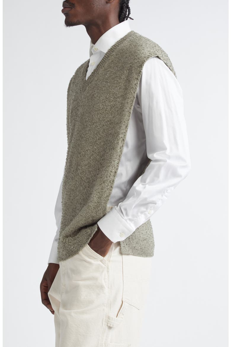 Pilled Wool & Cotton Sweater Vest, Alternate, color, SAGE GREEN