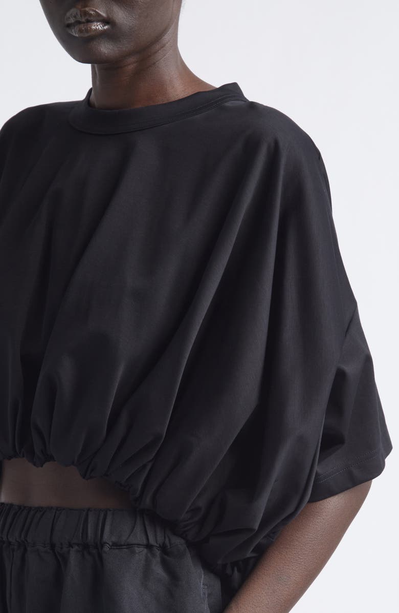 Noir Kei Ninomiya Bubble Hem Cotton Ponte Crop Top, Alternate, color,