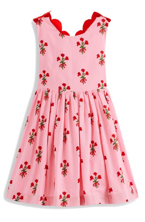 Kids' Rose Print Heart Cross Back Dress (Toddler, Little Kid & Big Kid)