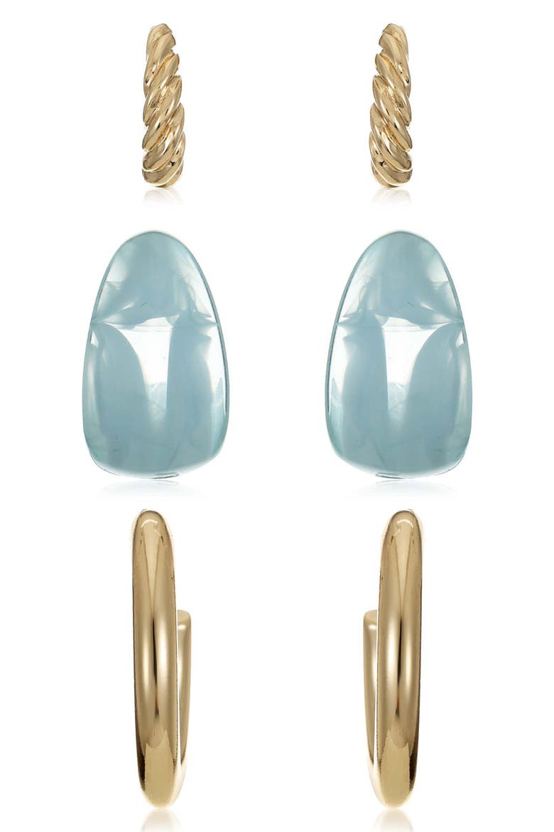Super Set of 3 Hoop Earrings, Alternate, color, BLUE MULTI