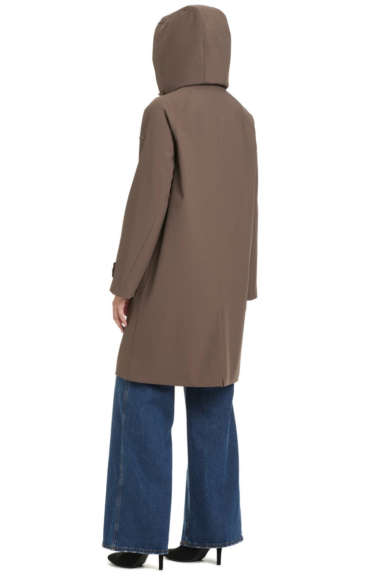 Contrast Collar Longline Raincoat, Alternate, color, ANTIQUE TAUPE