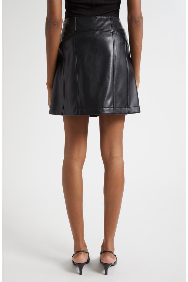 Claudia Button Front A-Line Skirt, Alternate, color, BLACK