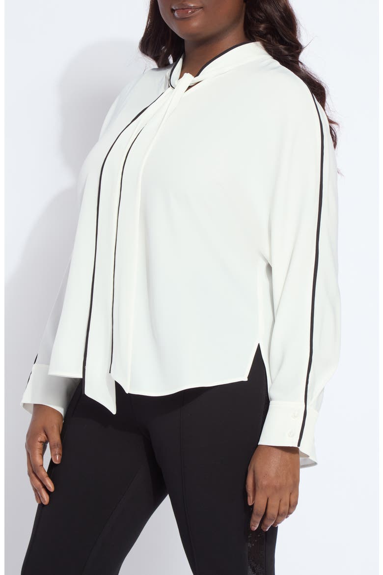 Daphne Tie Neck Dolman Sleeve Top, Alternate, color, OFF WHITE