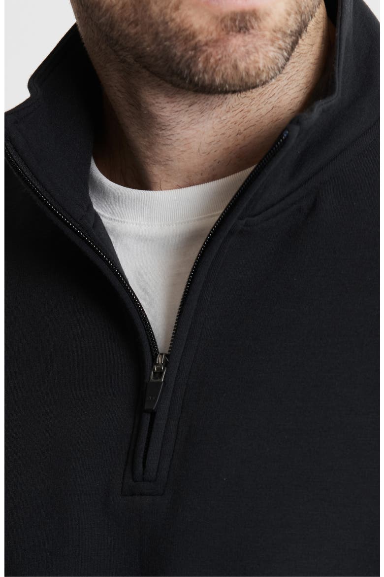 Tribeca Soft Touch Quarter Zip Pullover, Alternate, color, BLACK