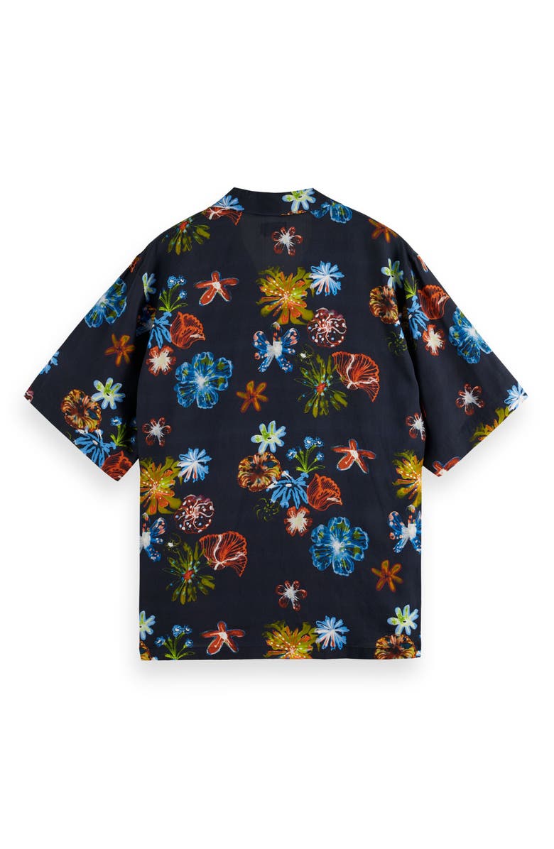 Scotch & Soda Printed Lyocell Camp Shirt, Alternate, color, 