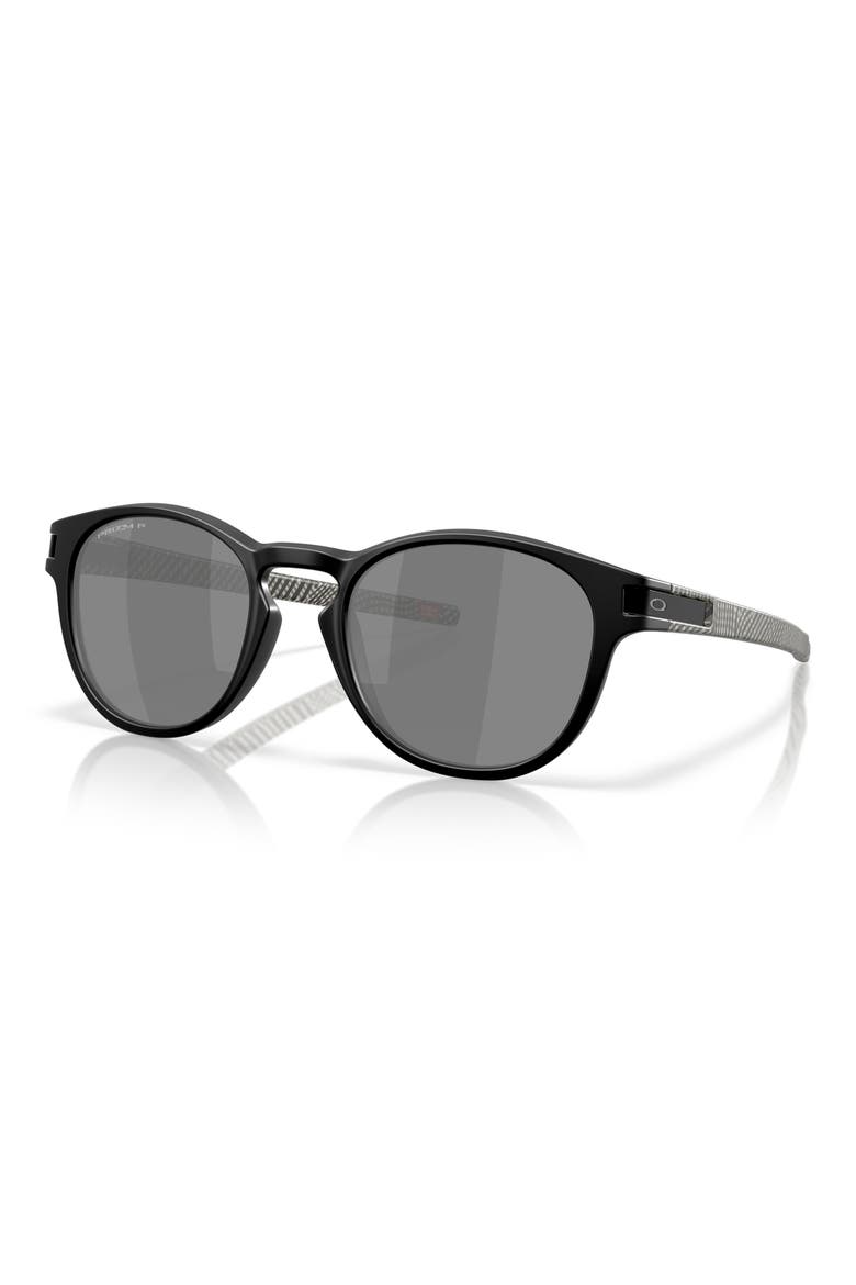 Latch™ 53mm Prizm™ Polarized Round Sunglasses, Alternate, color, SHINY BLACK