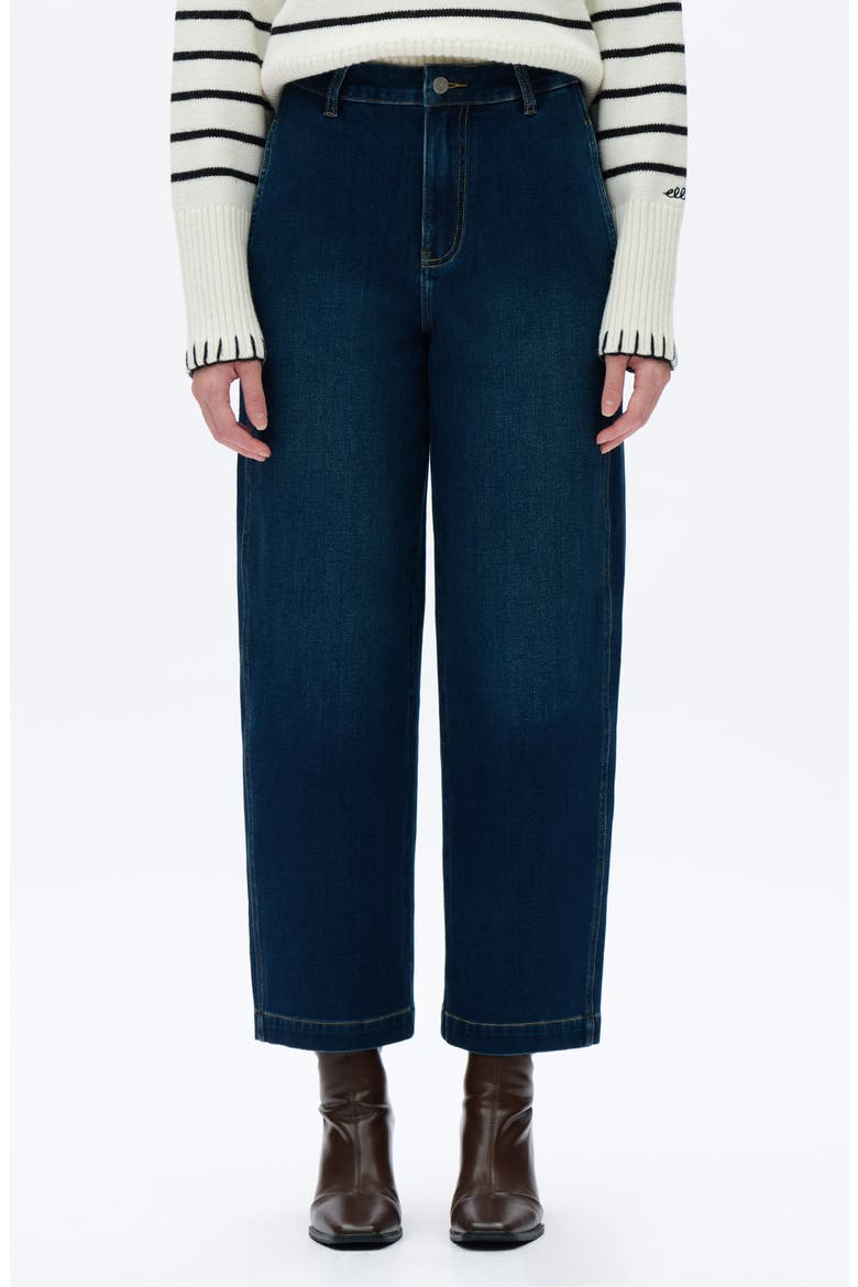 Harem High Waist Straight Leg Jeans, Main, color, DARK BLUE