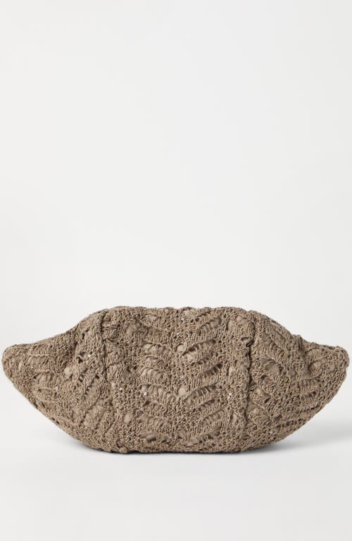 Brunello Cucinelli Marina Foliage Lace Pouch Bag In Light Brown