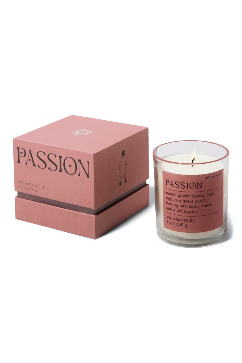 Passion Saffron Rose Boxed Candle, Main, color, SAFFRON ROSE