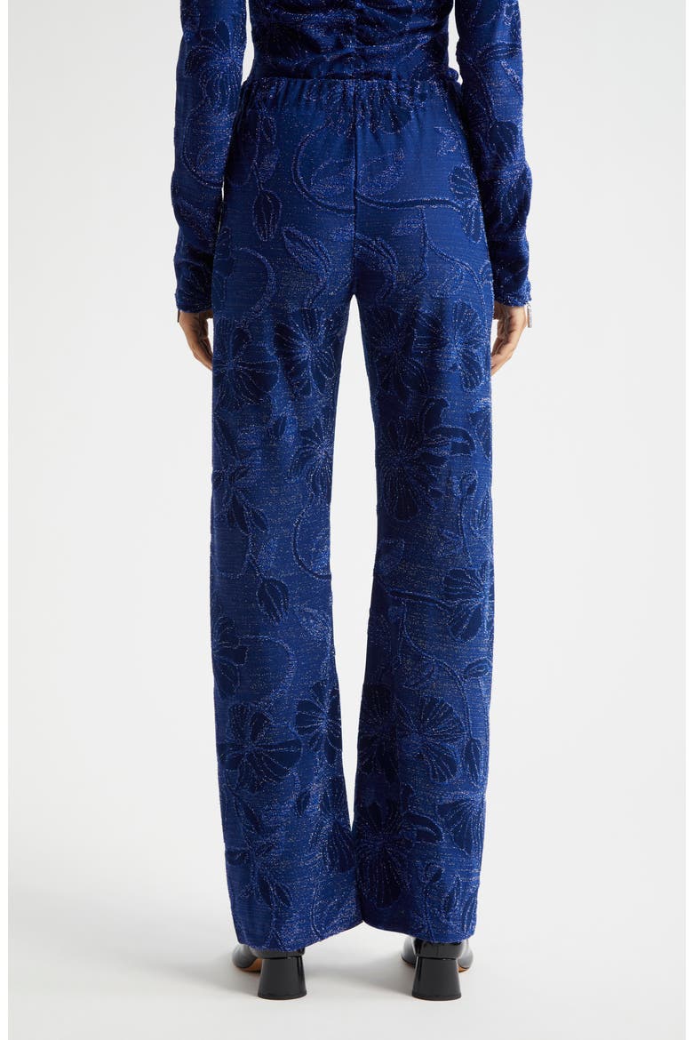 Metallic Floral Jacquard Pants, Alternate, color, FINE LINE POPPIES