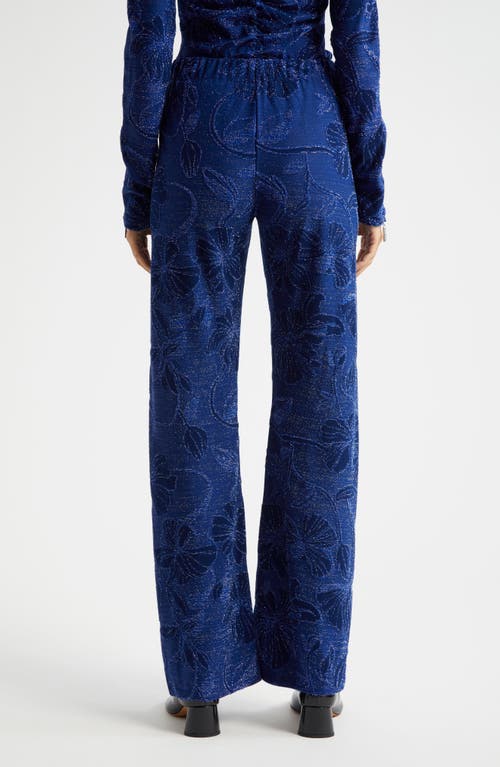 Shop Stine Goya Metallic Floral Jacquard Pants In Fine Line Poppies