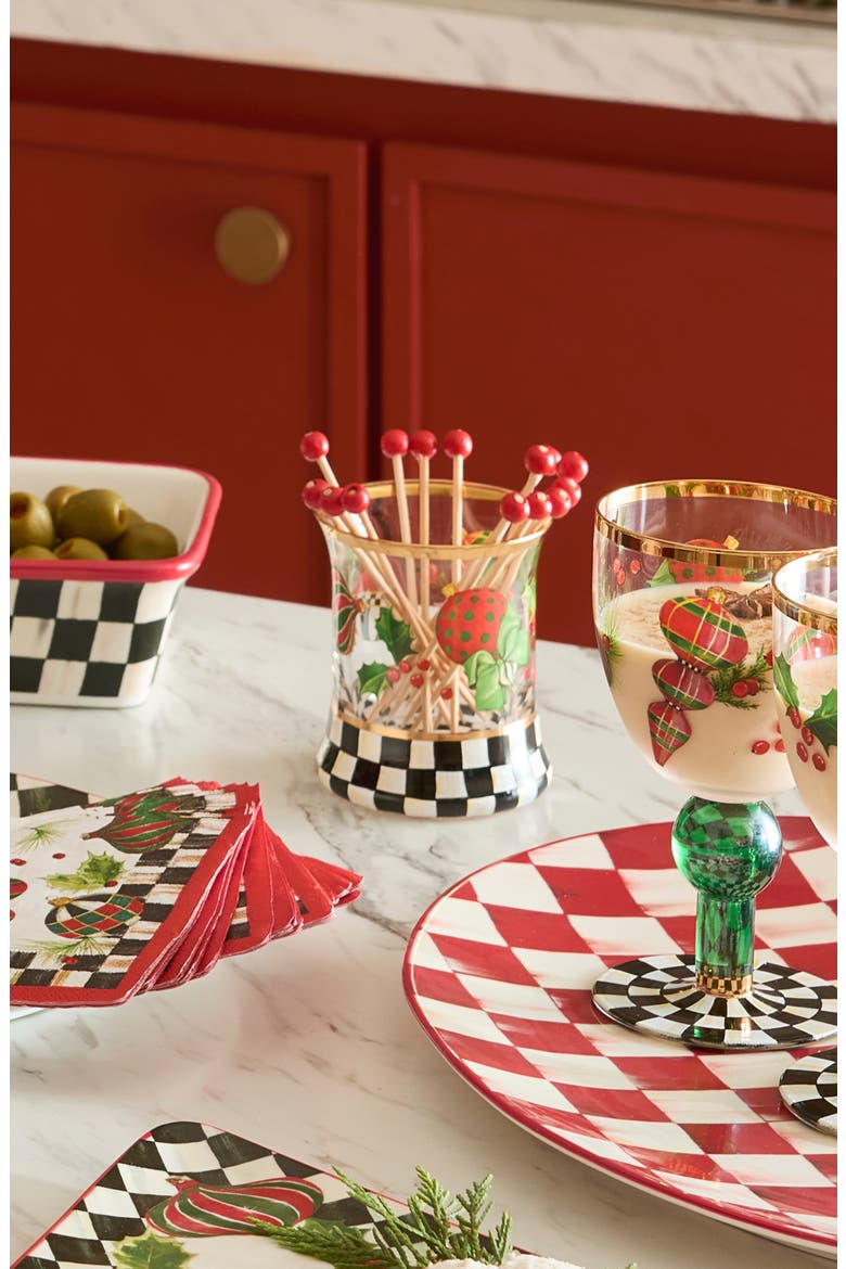 Set of 2 Deck the Halls Tumblers, Alternate, color, GREEN