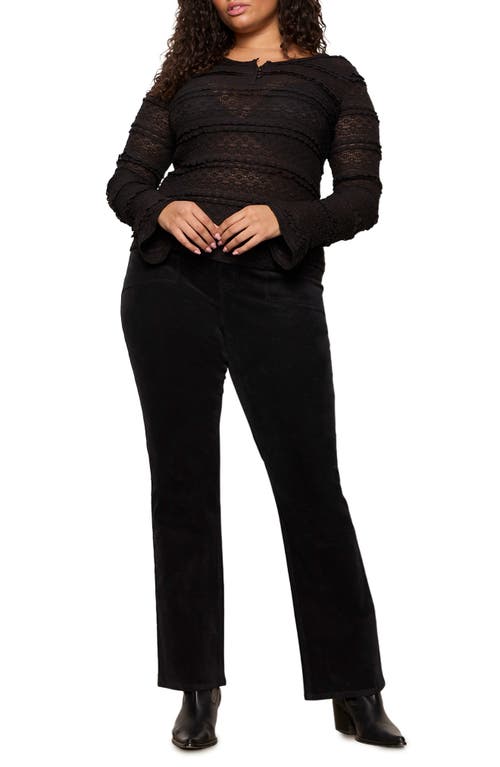 Sanctuary Lovely Lace Long Sleeve Shirt In Black
