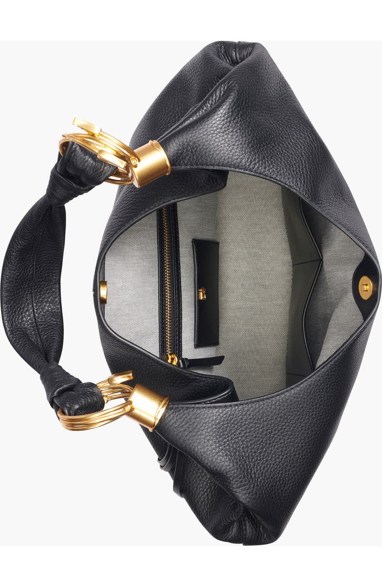 Donna Karan New York Tartan Hobo, Alternate, color, Blk/Gold