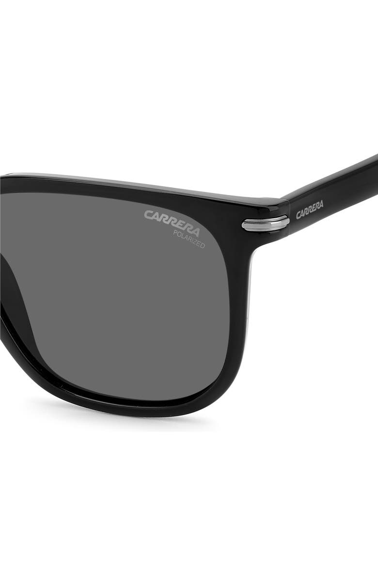 Carrera Eyewear 54mm Polarized Rectangle Sunglasses, Alternate, color, Black Grey Polar