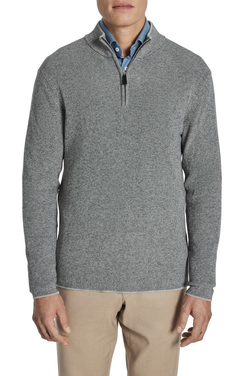 Jack Victor Daulac Quarter Zip Pullover, Main, color, Charcoal