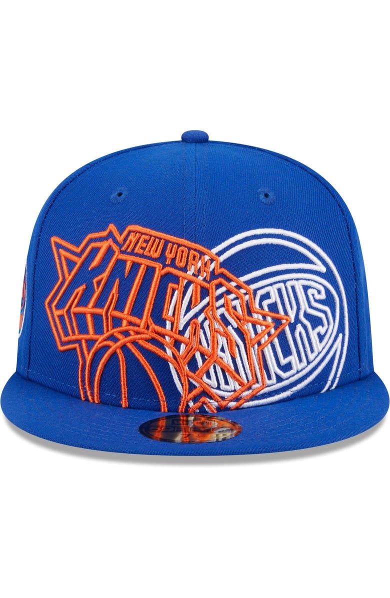 New Era Men's New Era  Blue New York Knicks Game Day Hollow Logo Mashup 59FIFTY Fitted Hat, Alternate, color, 