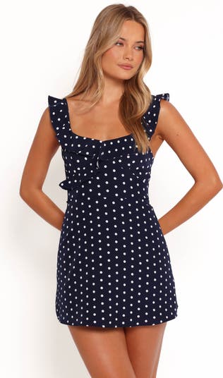 Ebont Polka Dot Ruffle Minidress