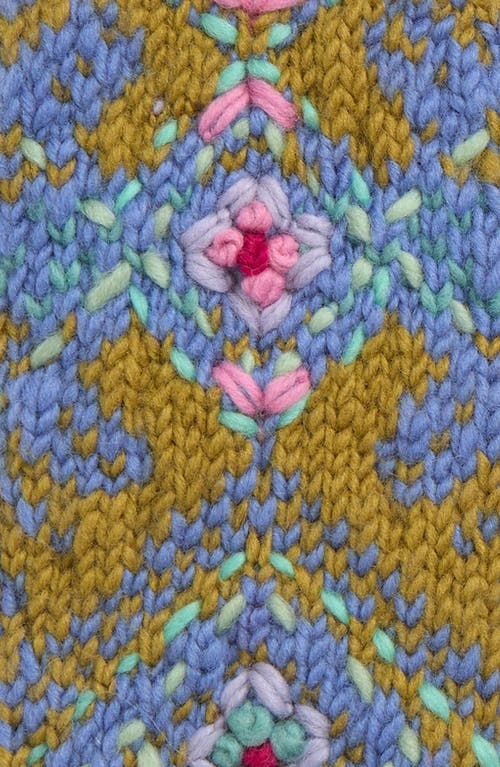French Knot Ingrid Hand Knit Wool Mittens In Green