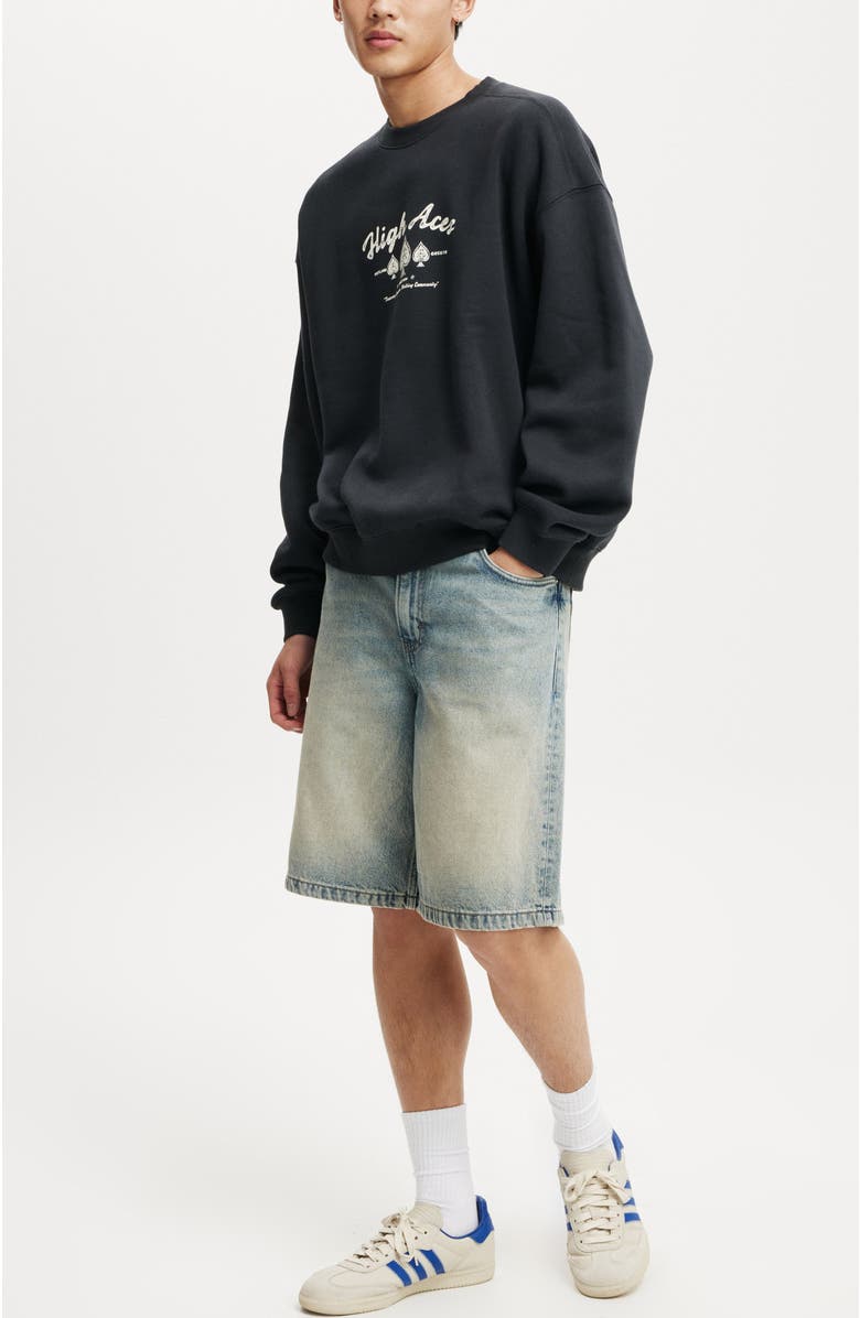 Cotton On Men's Box Fit Graphic Crew Sweater, Alternate, color, 