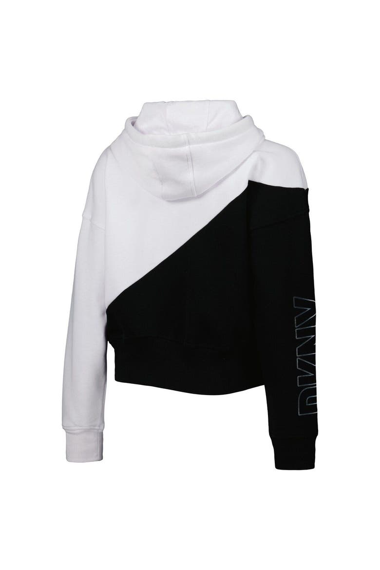 Women's DKNY Sport White/Black New Orleans Saints Bobbi Color Blocked Pullover Hoodie, Alternate, color, White