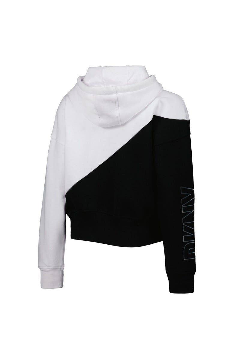 DKNY SPORT Women's DKNY Sport White/Black New Orleans Saints Bobbi Color Blocked Pullover Hoodie, Alternate, color, White