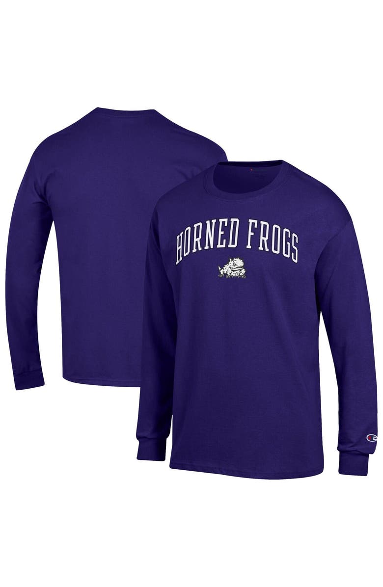 Champion Men's Champion  Purple TCU Horned Frogs Arch Over Logo Long Sleeve T-Shirt, Main, color, 