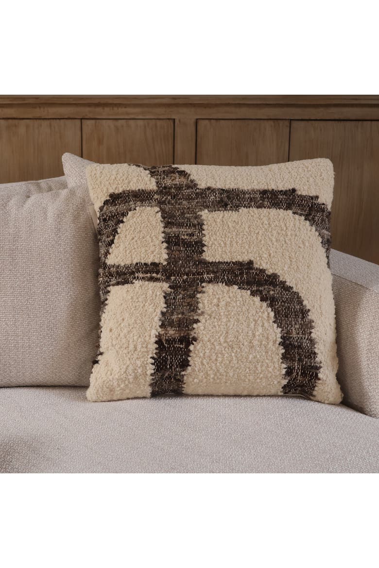 Matteo Handwoven Wool Throw Pillow, Alternate, color, Charcoal/Ivory