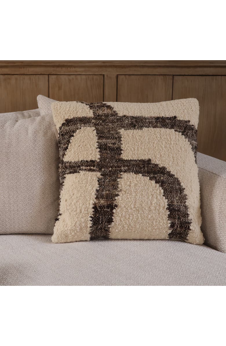 Dovetail Furniture Matteo Handwoven Wool Throw Pillow, Alternate, color, Charcoal/Ivory
