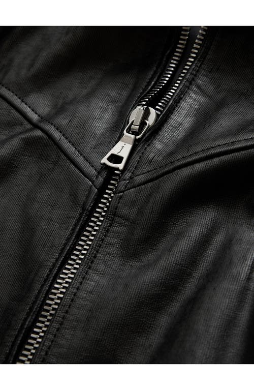 John Varvatos West Sheepskin Leather Zip-up Moto Jacket In Black