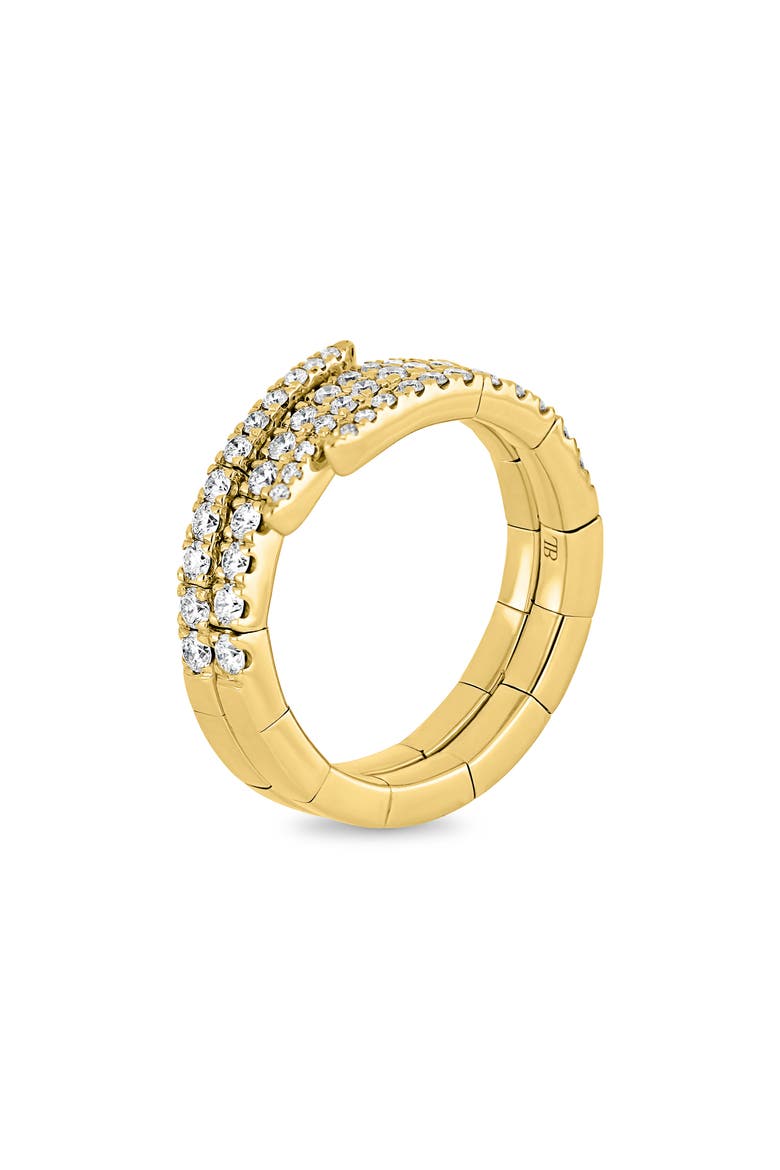 Diamond Stacked Stretch Ring (Online Trunk Show), Alternate, color, 18K YELLOW GOLD/ DIAMOND