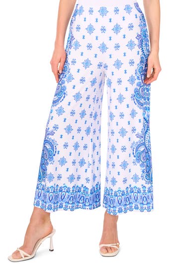 VINCE CAMUTO VINCE CAMUTO PAISLEY PRINT DRAWSTRING PANTS 