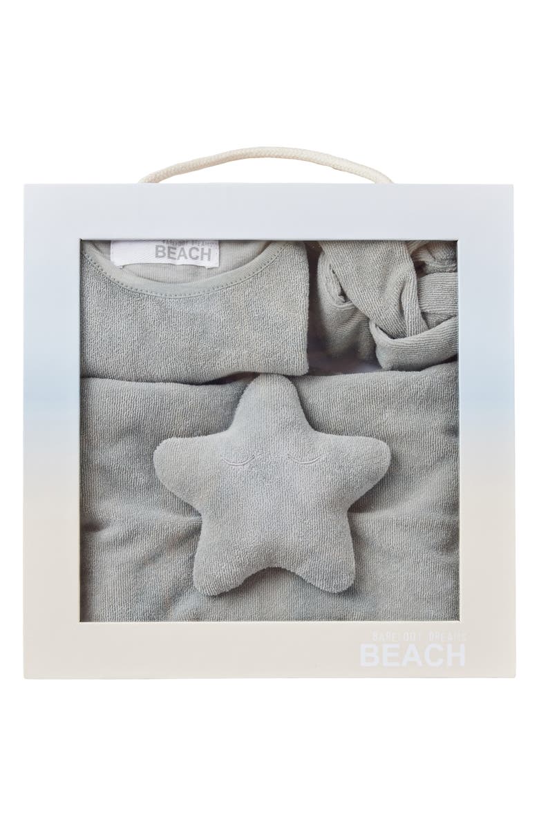 Barefoot Dreams<sup>®</sup> CozyTerry<sup>™</sup> Bodysuit, Headband & Baby Blanket Set, Alternate, color, Wave