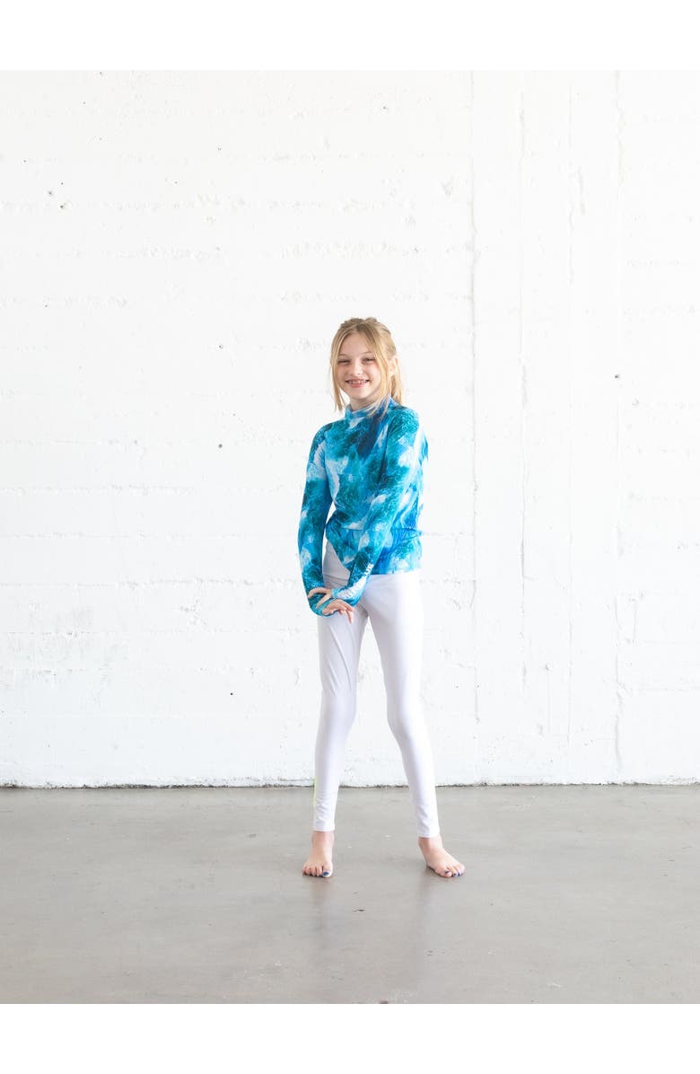 TUTUBLUE Girls' Swim Leggings - UPF 50+, Alternate, color, Solid Bright White