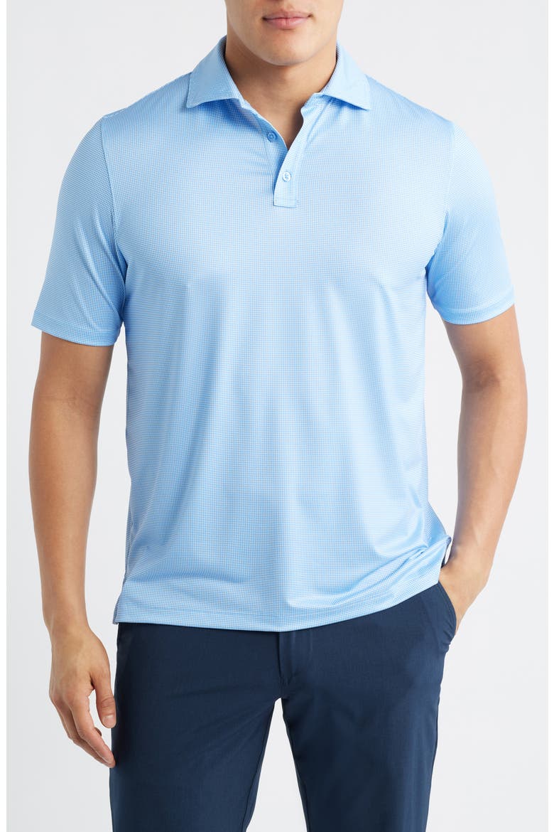 XC+™ Ace Micropattern Performance Golf Polo, Main, color, LIGHT BLUE/ WHITE GINGHAM