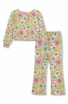 Peek Aren't You Curious Kids' Floral Cotton Top & Flare Pants Set